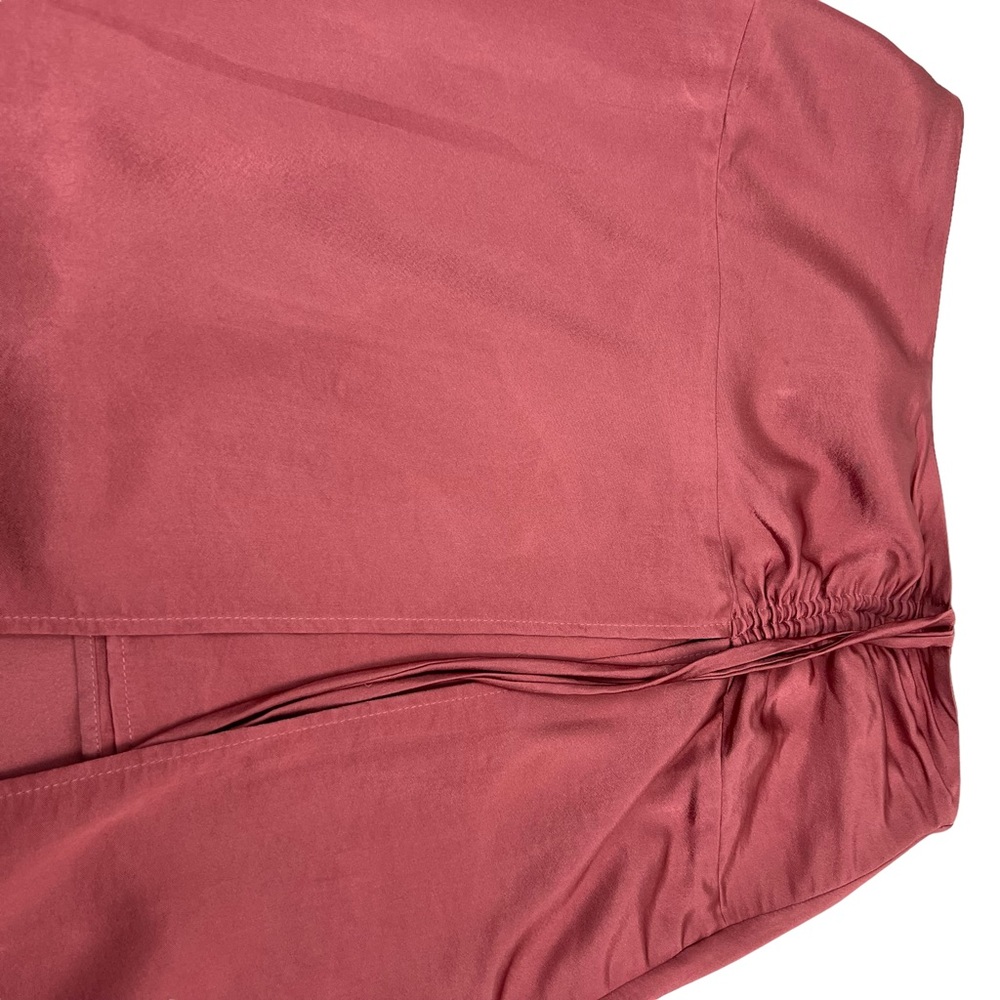 Anthropologie Ruched Midi Skirt Pink Sexy Party Size 8 NEW - Picture 8 of 9